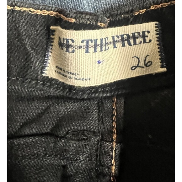 Free People Lucky You Barrel Midrise Jeans Size 26 Soundwave - Picture 8 of 10